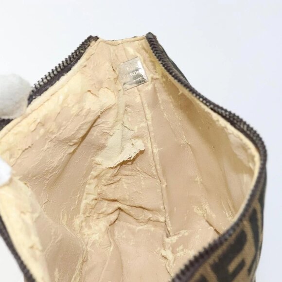 FENDI Zucca Canvas Vanity Hand Bag Black Brown Auth ar13759 - Picture 12 of 16